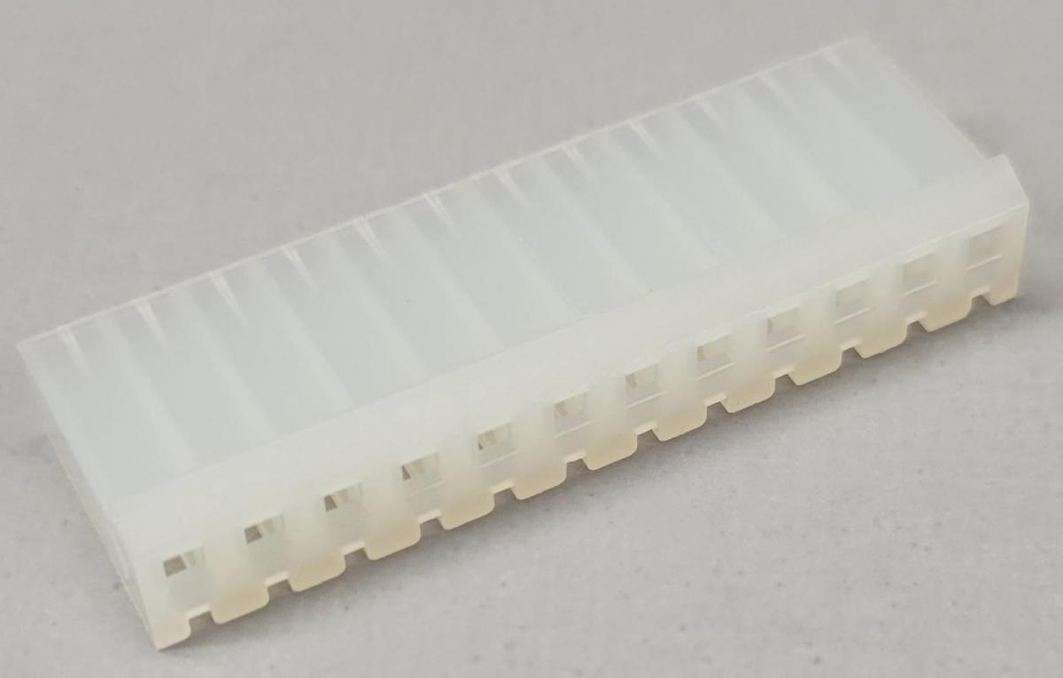 12 Position Connector Housing With Locking Ramp .156" (3.96mm) *Crimp & Stuff*