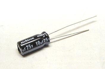10uF Capacitor, Radial Electrolytic, 25V, 85C ~