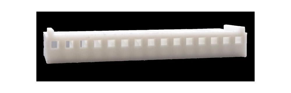 15-Position .100" (2.54mm) *Crimp & Stuff* Connector Housing With Locking Ramp