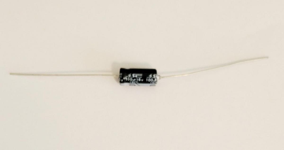 100uf 16 volt Axial Capacitor ~