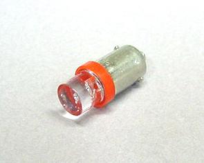 Orange 1-LED #44/#47 Bayonet Base Lamp With Flat Top Lens