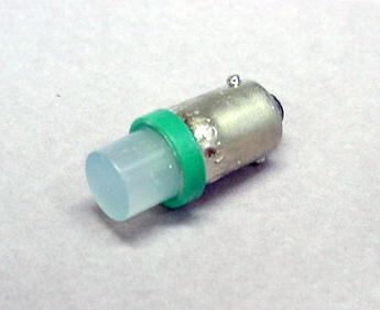 Green 1-LED #44/#47 Bayonet Base Lamp With Frosted Lens