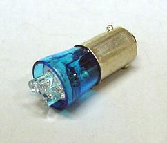 Blue Super Bright 3-LED #44/#47 Bayonet Base Lamp
