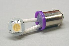 Purple Premium Ghost Buster 1-SMD-LED #44 Bayonet Base Lamp with Flexible 90° Angle Leads