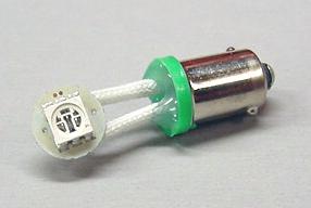 Green Premium Ghost Buster 1-SMD-LED #44 Bayonet Base Lamp with Flexible 90° Angle Leads