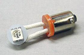 Orange Premium Ghost Buster 1-SMD-LED #44 Bayonet Base Lamp with Flexible 90° Angle Leads