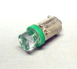 Green 1-LED #44/#47 Bayonet Base Lamp with Concave Lens