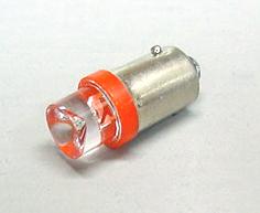 Orange 1-LED #44/#47 Bayonet Base Lamp with Concave Lens