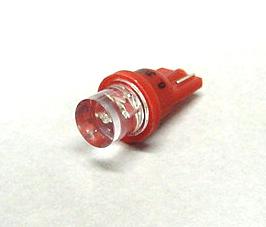 Red 1-LED #555 Wedge Base Lamp With Flat Top Lens