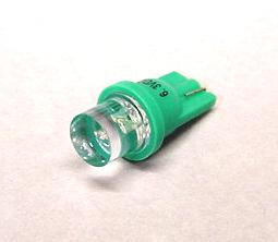 Green 1-LED #555 Wedge Base Lamp With Flat Top Lens