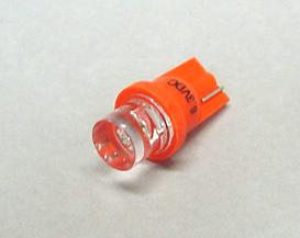 Orange 1-LED #555 Wedge Base Lamp With Flat Top Lens