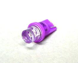 Purple 1-LED #555 Wedge Base Lamp With Flat Top Lens
