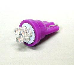 Purple Super Bright 3-LED #555 Wedge Base Lamp