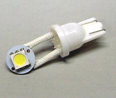 Warm White Premium Ghost Buster 1-SMD-LED #555 Wedge Base Lamp With Flexible 90° Angle Leads