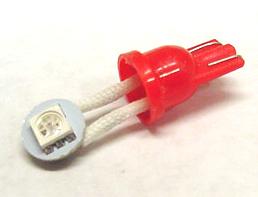 Red Premium Ghost Buster 1-SMD-LED #555 Wedge Base Lamp With Flexible 90° Angle Leads