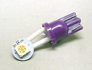 Purple Premium Ghost Buster 1-SMD-LED #555 Wedge Base Lamp With Flexible 90° Angle Leads