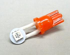 Orange Premium Ghost Buster 1-SMD-LED #555 Wedge Base Lamp With Flexible 90° Angle Leads