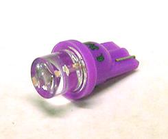Purple 1-LED #555 Wedge Base Lamp with Concave Lens