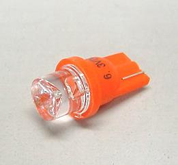 Orange 1-LED #555 Wedge Base Lamp with Concave Lens