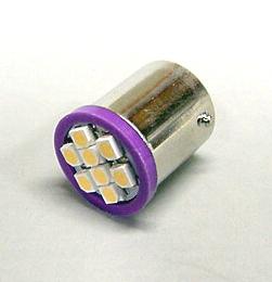 Purple 8-SMD-LED #89 Bayonet Base Flasher Lamp (12 Volt)