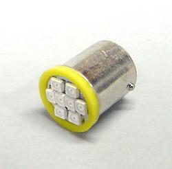 Yellow 8-SMD-LED #89 Bayonet Base Flasher Lamp (12 Volt)