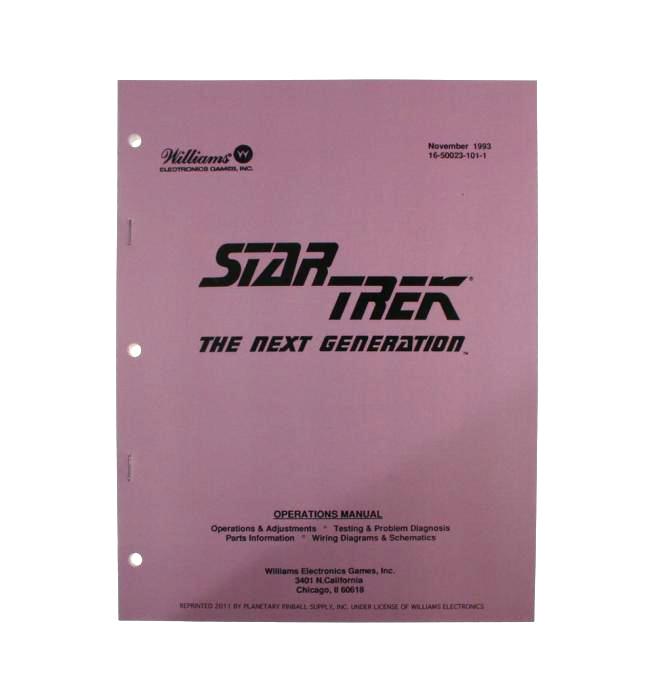Star Trek the Next Generation Pinball Machine Manual - STNG Williams
