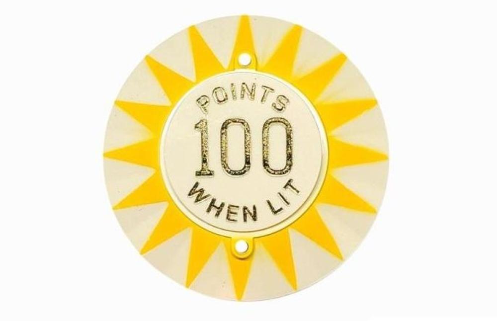 Yellow Star Point Pop Bumper Cap with Gold Letters 'Points 100 When Lit' #A-3713-12