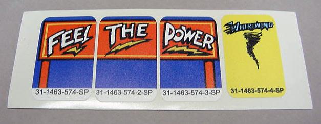 Whirlwind Drop Target Decals - Feel the Power + Tornado ^