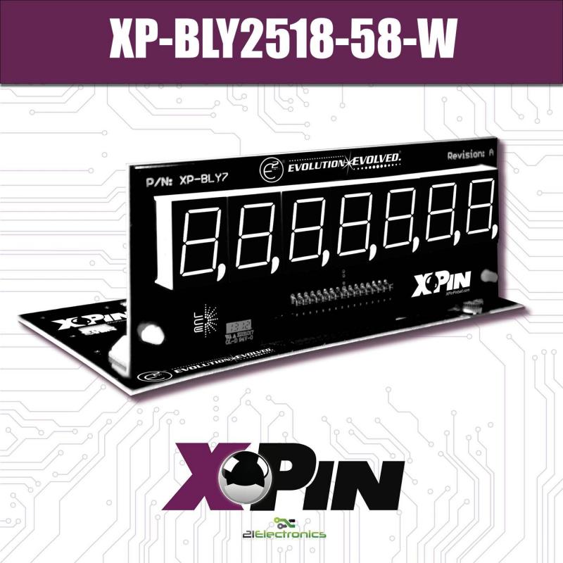 CLASSIC BALLY/STERN 7-DIGIT DISPLAY: #2518-58-WHITE #XP-BLY2518-58-W