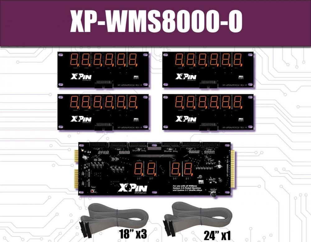 Williams System 3 to 6 ORANGE LED Display Set #XP-WMS8000-O
