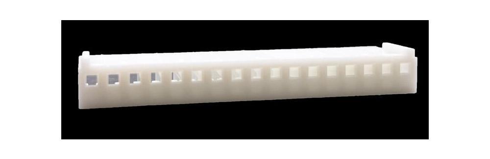 17-Position .100" (2.54mm) *Crimp & Stuff* Connector Housing With Locking Ramp