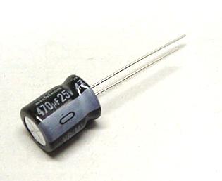 470uF Capacitor, Radial Electroltyic, 25V, 85C ~