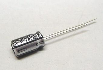 100uF Capacitor, Radial Electroltyic, 35V, 85C ~