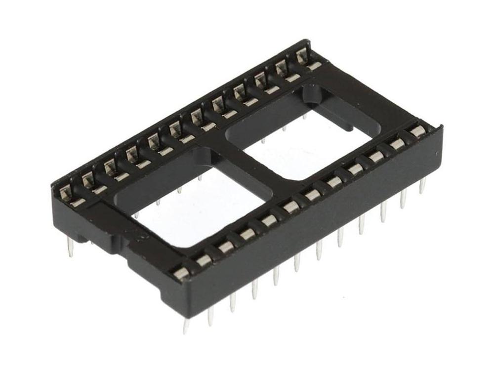 IC, 24-Pin Dual Wipe Low Profile Wide IC Socket ~