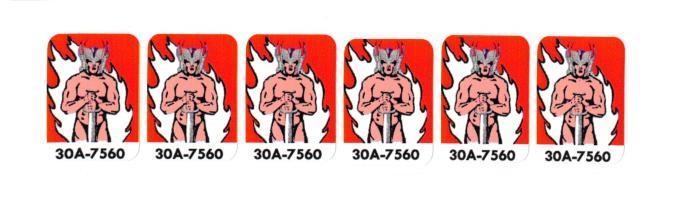 Gorgar Drop Target Decals - Set of 6 ^