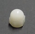 Acorn Nut , White Nylon 6-32 Threads =