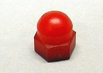 Acorn Nut , Red Nylon 6-32 Threads