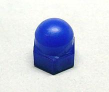 Acorn Nut , Blue Nylon 6-32 Threads