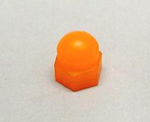 Acorn Nut , Orange Nylon 6-32 Threads
