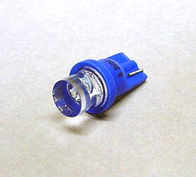 Blue 1-LED #555 Wedge Base Lamp With Flat Top Lens
