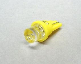 Yellow 1-LED #555 Wedge Base Lamp With Flat Top Lens
