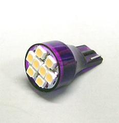 Purple 8-SMD-LED #906 Wedge Base Flasher Lamp