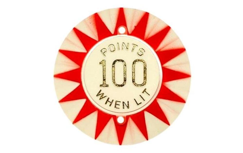 Red Star Point Pop Bumper Cap with Gold Letters 'Points 100 When Lit' #A-3713-7