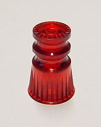 Double Star Post Red Translucent Plastic  1-1/16" Tall