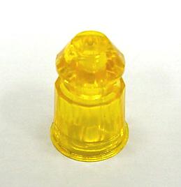 Facet Post Amber - Yellow Translucent Plastic  1" Tall *