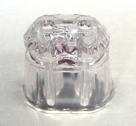 Siamese Facetted Post - Clear Translucent Plastic *