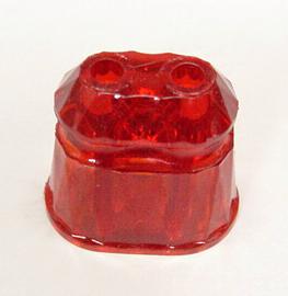 Siamese Facetted Post - Red Translucent Plastic *