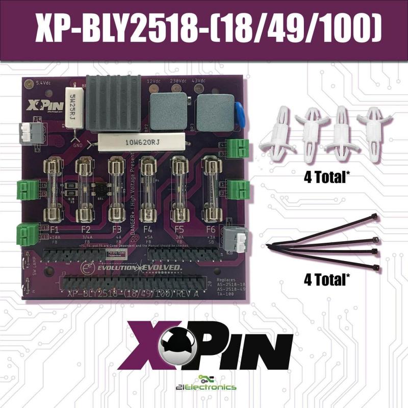 CLASSIC BALLY/STERN RECTIFIER BOARD #AS-2518-18 & #AS-2518-49, #TA 100  (NO SOLDERING)